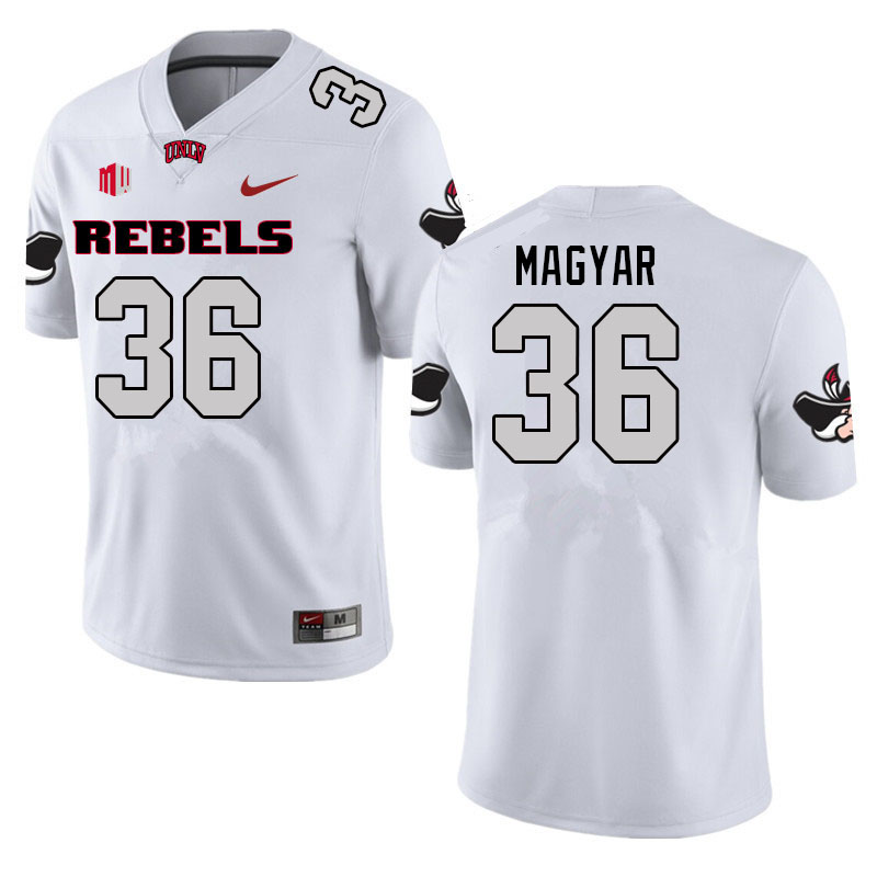 Men #36 Chad Magyar UNLV Rebels College Football Jerseys Sale-White - Click Image to Close